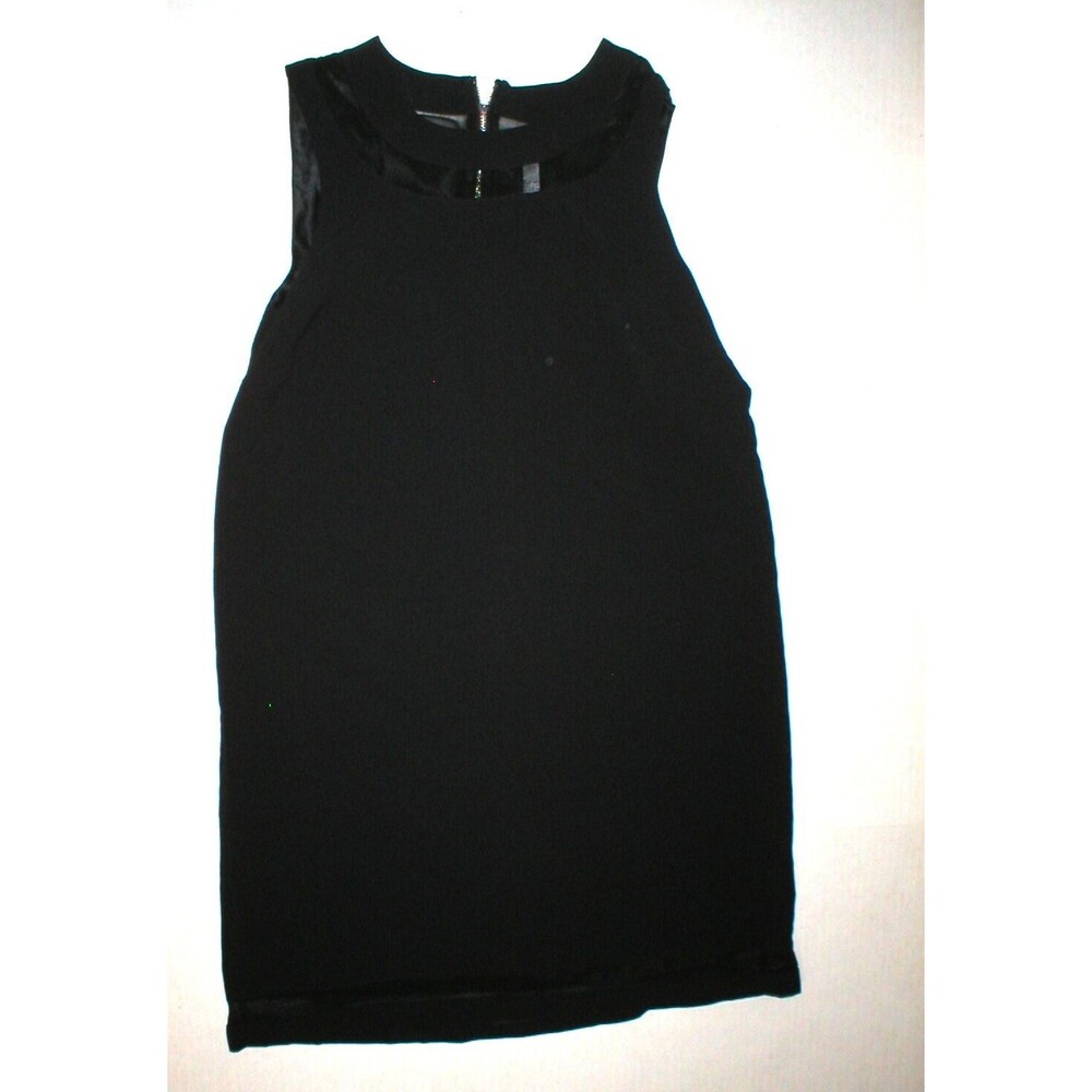 New Womens Kensie M Dress Beautiful Black Sleeveless Silky NWT Sheer Silver Zip - Picture 2 of 5